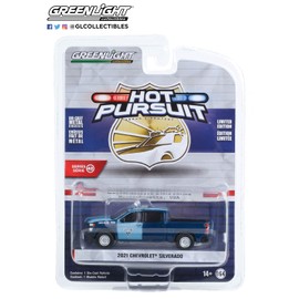 Greenlight 43000-E Hot Pursuit Series 42-2021 Chevy Silverado - Massachusetts State Police 1:64 Scale Diecast