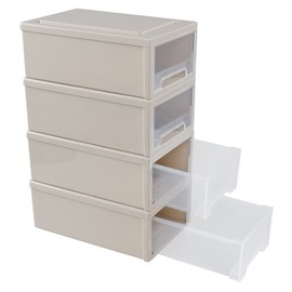 Ramddy 4 Pack Small Plastic Desktop Chest of Drawers, 6 Quart Stackable Storage Drawers Organizing Bins