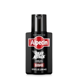 Alpecin Gray Attack Caffeine & Color Shampoo for Men 6.76 Fl Oz | Gradually Dark