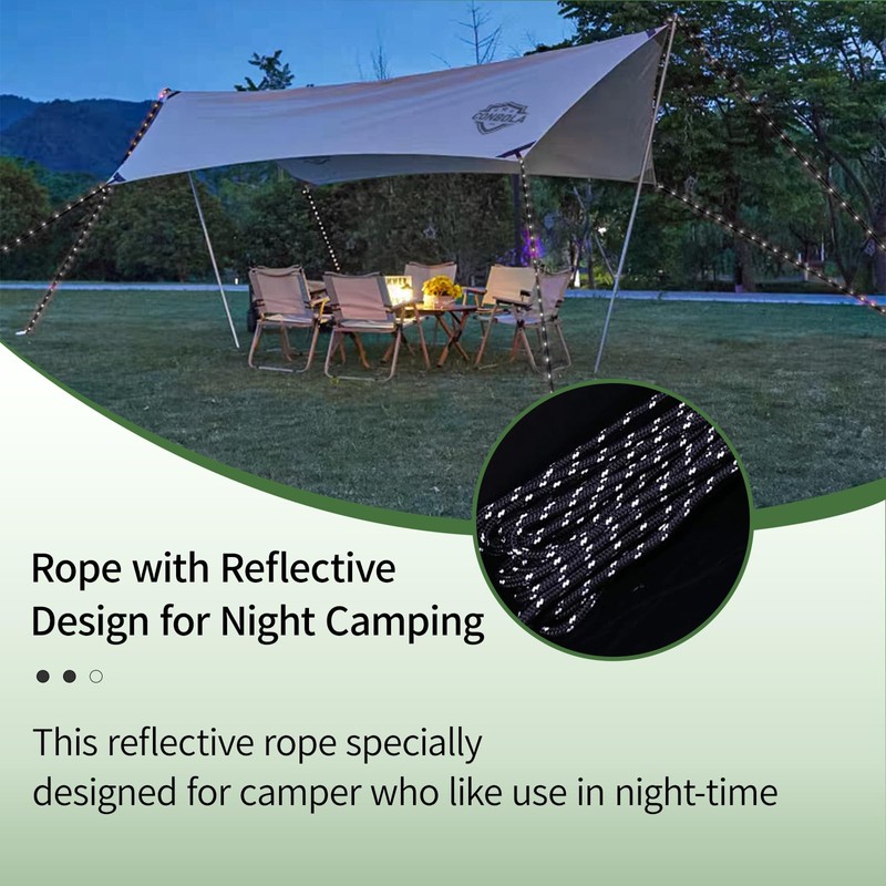 CONBOLA Camping Rope 1/8" Adjustable Rope Hanger & Pulley System