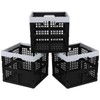 Afromy 18 L Plastic Square Collapsible Crates, Set of 3