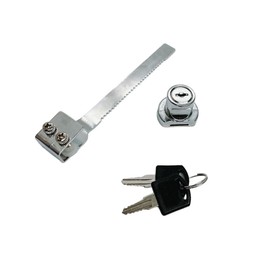 Sliding Glass Door Lock Display Case Lock Ratchet Lock, Chrome Finish, Security