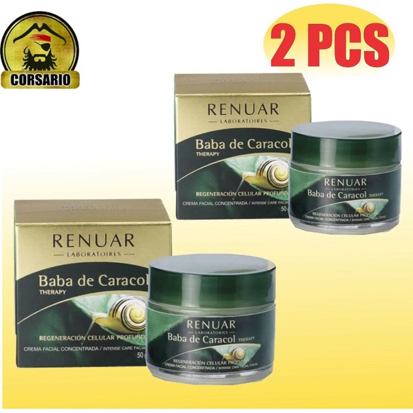 RENUAR BABA DE CARACOL SNAIL RECOVERY AND REPAIR CREAM, SKIN OR HAND-PACK X 2
