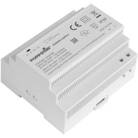 Poppstar 24 V Transformer DIN Rail 150 W (Input 100-240 V AC 50/60 Hz, Output 24 V DC 6.25 A Max. 150 W) 24 V Bell Transformer