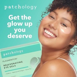 Patchology FlashPatch Rejuvenating Eye Gels for Puffiness, Tired Eyes- w/ Caffeine, Collagen, Hyaluronic Acid - 30 Pairs/ Jar