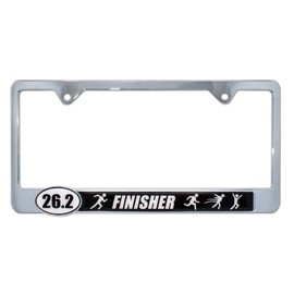 Elektroplate – 26.2 Full Marathon Finisher Chrome-Plated All-Metal Standard Size Premium 3D License Plate Frame Tag Holder for Cars/SUVs/Trucks Weather-Proof Automotive Accessory