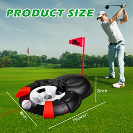 Golf Automatic Putting Cup - Golf Putter Training Aid Automatically Returns with Red Light, Indoor Outdoor Training Putter Practice, Golf Gifts for Men/Women (With Red Light)