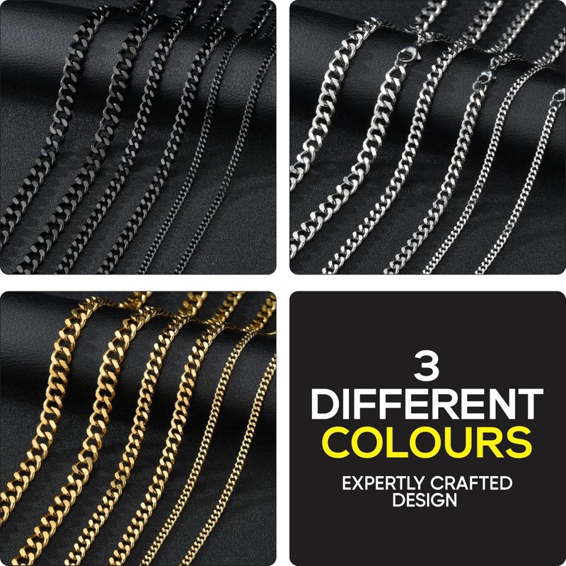 Cadoline 316L Stainless Steel Men's Jewellery 9mm Curb Chain 14