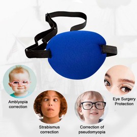 AWAVM 2 Pack Eye Patches, Adjustable Medical Eye Patches for Adults and Children, Comfortable Eye Patches, Left and Right Eye, Eye Patches for Adults, Medical (Black, Blue)