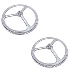 Octane Lighting 5.75" 5-3/4" Metal Chrome Tri Bar Lucas w/Bullet Spike Headlight Lamp Cover Pair - For H5006 H5001 4000 5001 Car Truck Motorcycle (2)