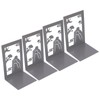 4 Pcs Metal Bookends Anti Slip Exquisite Beautiful Unique Design