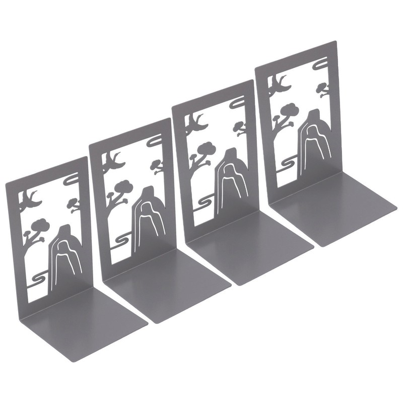 4 Pcs Metal Bookends Anti Slip Exquisite Beautiful Unique Design