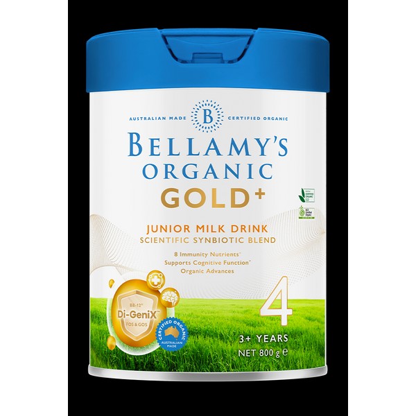 Bellamy's Organic Gold+ Step 4 Junior Milk Drink 3 years + 800g (expiry 8/24)