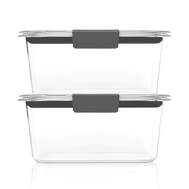 Rubbermaid Brilliance BPA-Free Food Storage Containers, Medium Deep, 4.7 Cup, 2-Pack, Airtight & Leak-Proof, Microwave & Dishwasher Safe