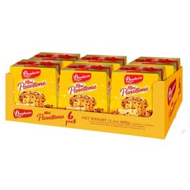 Bauducco Mini Panettone Classic, Moist & Fresh, Traditional Italian Recipe, Holiday Cake, 21.1oz (Pack 6)