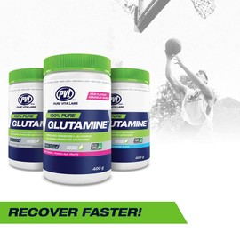 PVL 100% Pure Glutamine – Post-Workout Fermented Vegan Amino Acid Supplement for Muscle Recovery and Repair – Nutrition and Immunity Booster – 400g – Orange