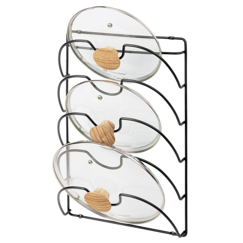 mDesign Metal Wire Pot and Pan Lid Rack Organizer for