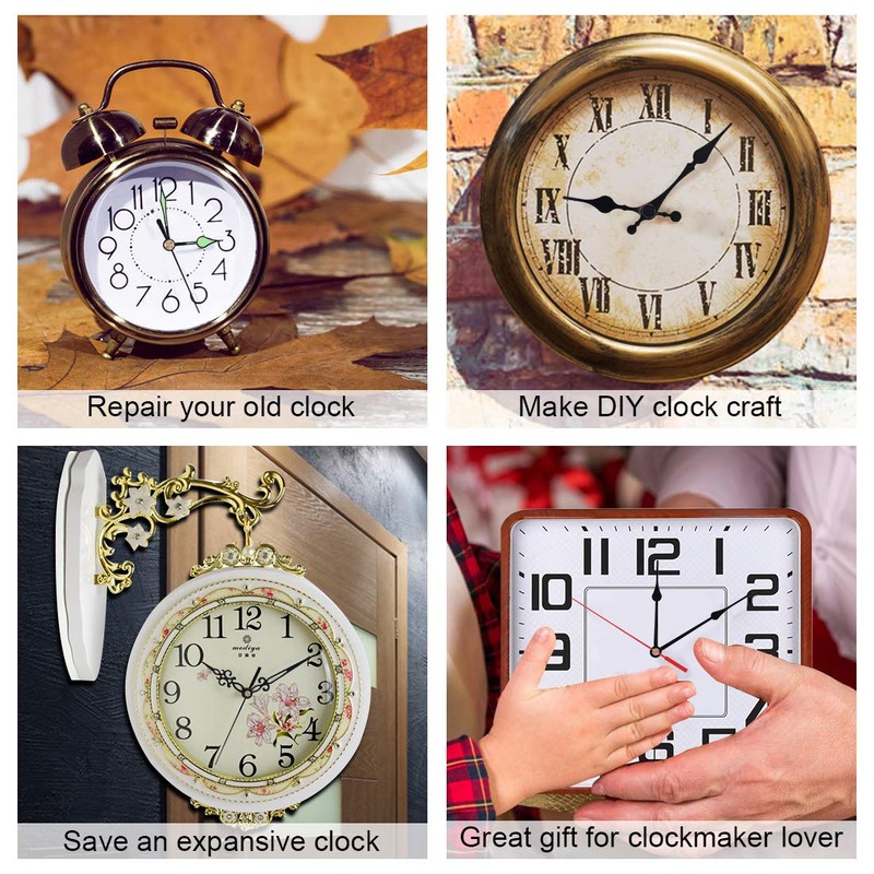 EMOON 2 Pack Non Ticking Clock Mechanism with 4 Pack