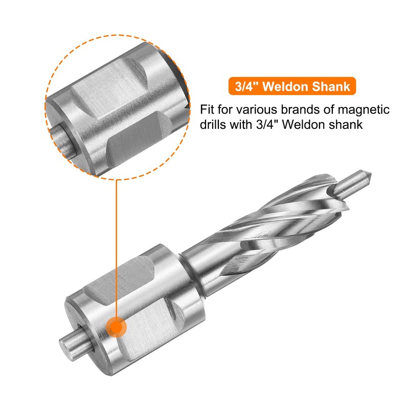 sourcing map Annular Cutter 7/16" Cutting Diameter Shank 3/4" with