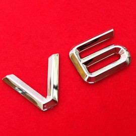 AutoScheich® V6 Emblem Sign Chrome Lettering Car Sticker Bonnet Mudguard Logo 3D