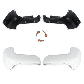 SAIQINGSP For 2016-2023 Toyota Tacoma Super White Surface Rear Bumper End Caps W/O Sensor Holes Left+Right Set