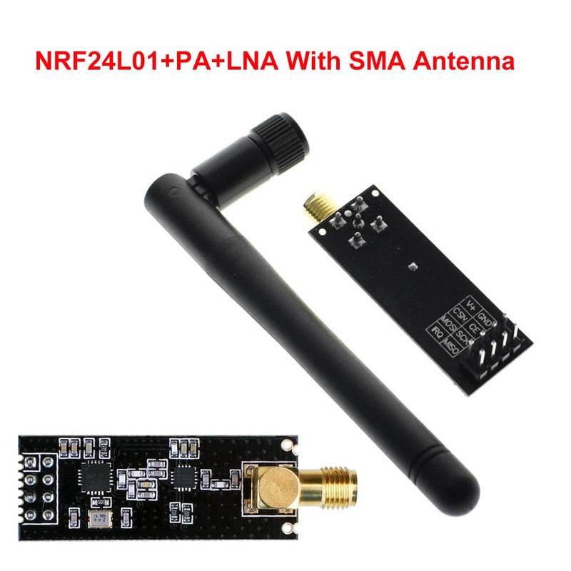 Wireless Transceiver Module, 2.4G NRF24L01+PA+LNA RF Transceiver Board with SMA