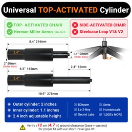 8.4-10.9 Inches Short Office Chair Gas Lift Cylinder, TOP-ACTIVATED