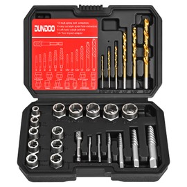 30PCS Screw Extractor Set & Bolt Extractor Set, Left Hand Drill Bit Set, Easy Out Extractor Set，Stripped Bolt Remover Tools，Cobalt HSS Steel Kit for Damaged, Rounded-Off Bolts, Screws, Nuts, Studs