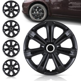 AUTOWIKI 15" Wheel Rim Covers Universal Hubcaps, Hubs Snap on Car Truck SUV ABS Exterior Accessorios - Set of 4 15 inch Black Lacquar Wheel Cover Hubcap Replacement