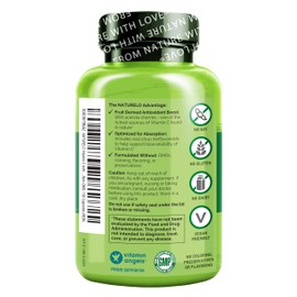 NATURELO Vitamin C with Organic Acerola Cherry Extract and Citrus Bioflavonoids - Vegan Supplement - Immune Support - 500 mg VIT C per Cap - Non-GMO - 180 Capsules (Pack of 2)