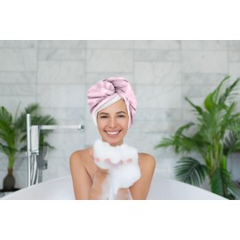 The Cap Wrap, Shower Cap and Hair Towel in One (Rose)