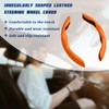 Car Steering Wheel Cover, 2PCS Suede Leather Split Anti-Skid Clip