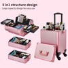 GALHUBIS Rolling Makeup Case, Makeup Train Case with Lid, 5