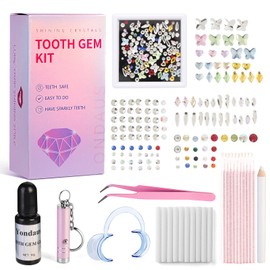 Tooth Gem Kit, DIY Crystals Jewelry Kit, 130 PCS Gem 7 shapes Professional Cool Tooth Gems, Safe and Easy to Get Started