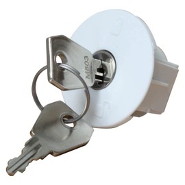 FELGNER Socket Lock with Contact Protection | Socket Safety for Children Babies | Protection against Power Theft | For Protective Contact Sockets (Schuko) | Pack of 5 Includes 2 Keys in Traffic Warning