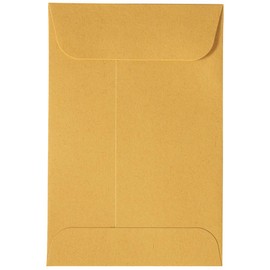 JAM PAPER #4 Coin Business Commercial Envelopes with Peel and Seal Closure - 3 x 4 1/2 - Brown Kraft Manila - Bulk 500/Carton