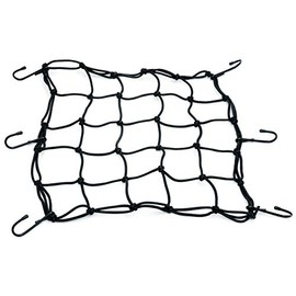 Kuryakyn 5781 Motorcycle Accessory: Expandable Bungee Cargo Net with Plastic Hooks for External Storage and Luggage, 12" x 12", Black