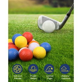 duskeep 20 Pack Foam Golf Practice Balls, 42mm Practice Golf Balls for Backyard, Realistic Feel & Limited Flight, Soft Golf Balls Practice for Indoors/Outdoors, Men Women Kids + Stroge Bag