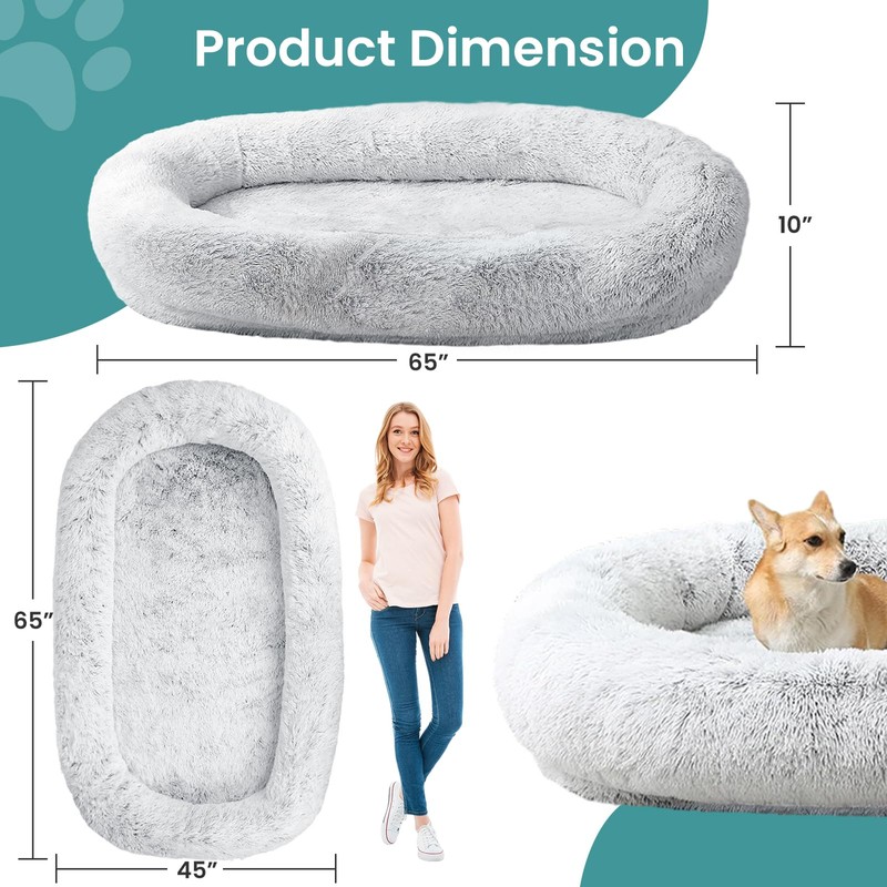 JOLLYVOGUE Human Dog Bed for Adults and Pets, Ultra-Soft Plush