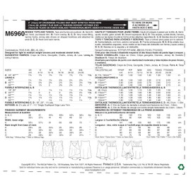 McCall Pattern Company M6960 Misses' Tops and Tunics, Size ZZ "LRG-XLG-XXL"