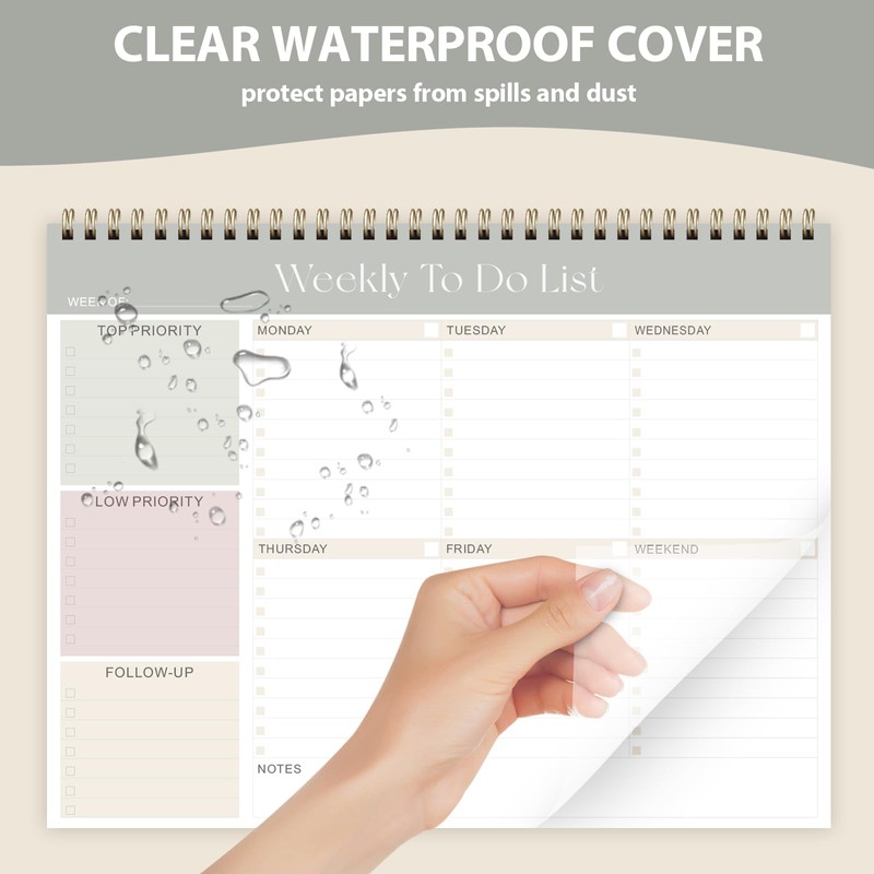 Weekly To Do List Notepad, Undated Planner with 52 Sheets