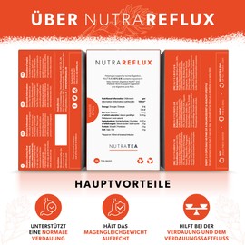 Nutra Tea NUTRAREFLUX, Magendarmtee hilft bei Magen-Darm Beschwerden, Darm Tee kann das Gefühl von Unbehagen reduzieren, 40 wiederverwendbare Teebeutel, Kräutertee bei Verdauungsbeschwerden