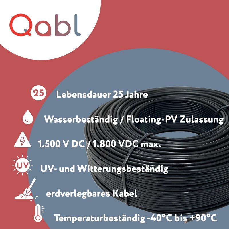 Qabl Solar Cable 4 mm² 5 m Black - Solar