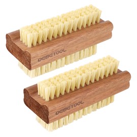 DEBETOOL Acacia Wood Nail Brush, 2 Pack Wooden Nail Scrub Brush for Fingernail cleaning,Natural Fingernail Brush to Clean Under Nails