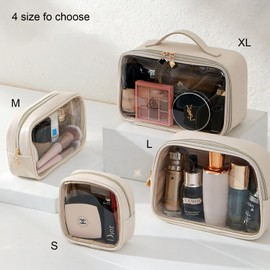 YDR Clear Cosmetics Bag,Makeup Bag Transparent Cute Travel Makeup Bag Tote Bag Travel Essentials Organizers Toiletry Bag for Women