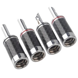 KUYIOHIFI HiFi 4pcs(2 Pairs) BFA Rhodium Plated Banana Plugs Carbon Fiber Audio Speaker Plugs/connectors
