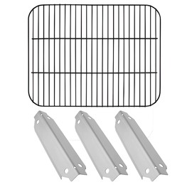 Outdoor Bazaar Set of Porcelain Cooking Grid and Three Stainless Steel Replacement Heat Plates for Dyna-Glo 3-Burner Grill models DGC310CNP-D, DGC310RNP-D, DGC310BNP-D