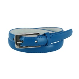 CTM® Women's Skinny Leather Dress Belt, Large, Royal Blue
