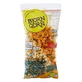 BjornQorn Spicy 12-Pack Popcorn - Vegan & Gluten-Free - Cheesy, Spicy, Umami - (12 3oz bags)