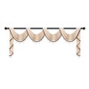 ELKCA Beige Chenille Waterfall Valance for Living Room,4 Hollow Swag